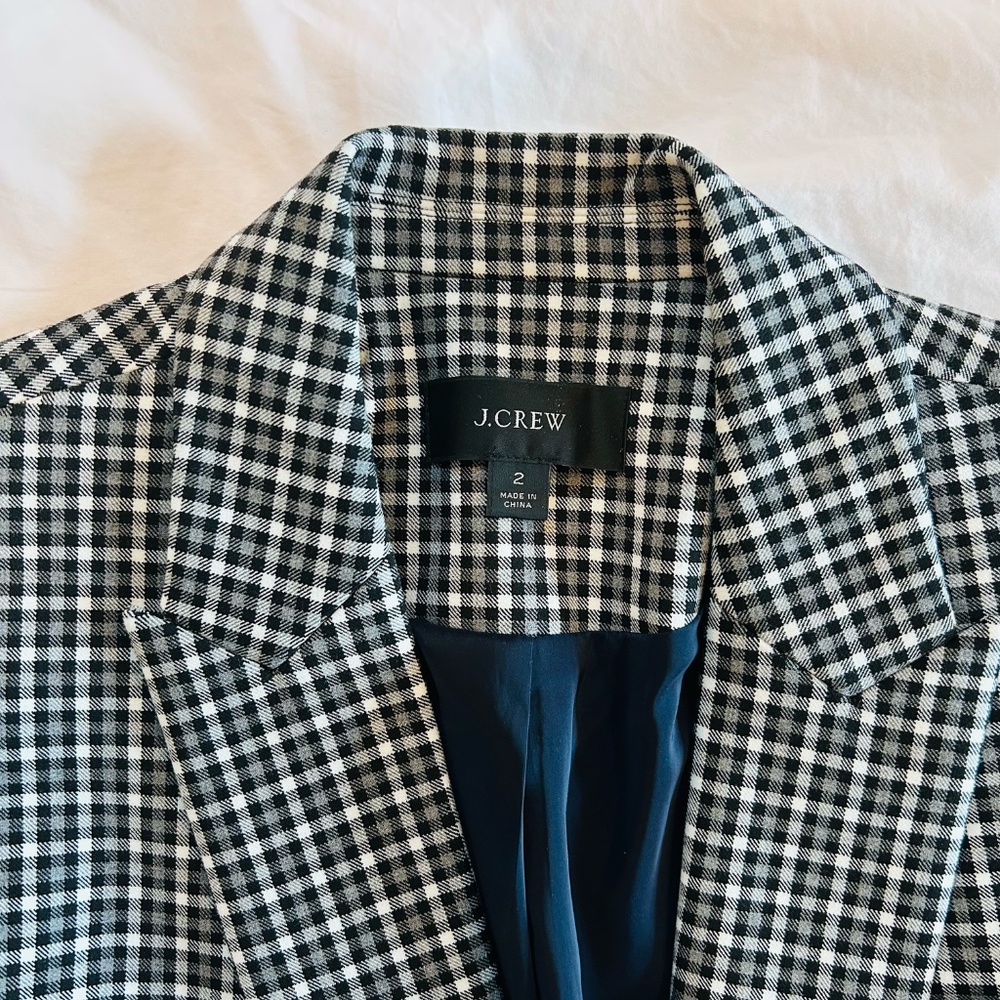 J.Crew Lady Blazer in Stretch-crepe Checks - Picture 2 of 4